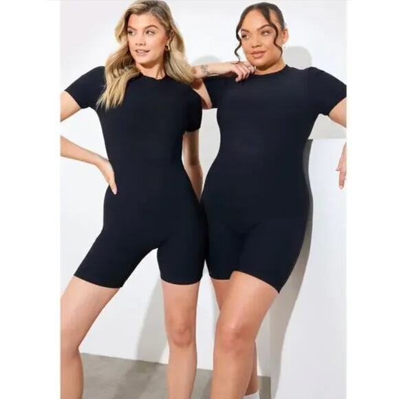 New! Eloquii ribbed mock neck Sculpt Control Short sweater Unitard romper, 18/20 - Picture 14 of 16